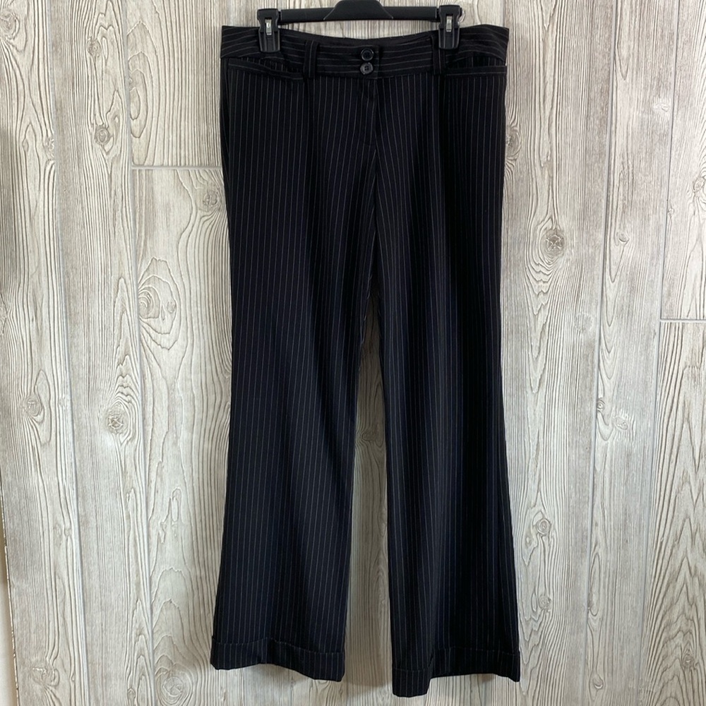Star City Dana Black Pinstripe Flare Dress Pants 13